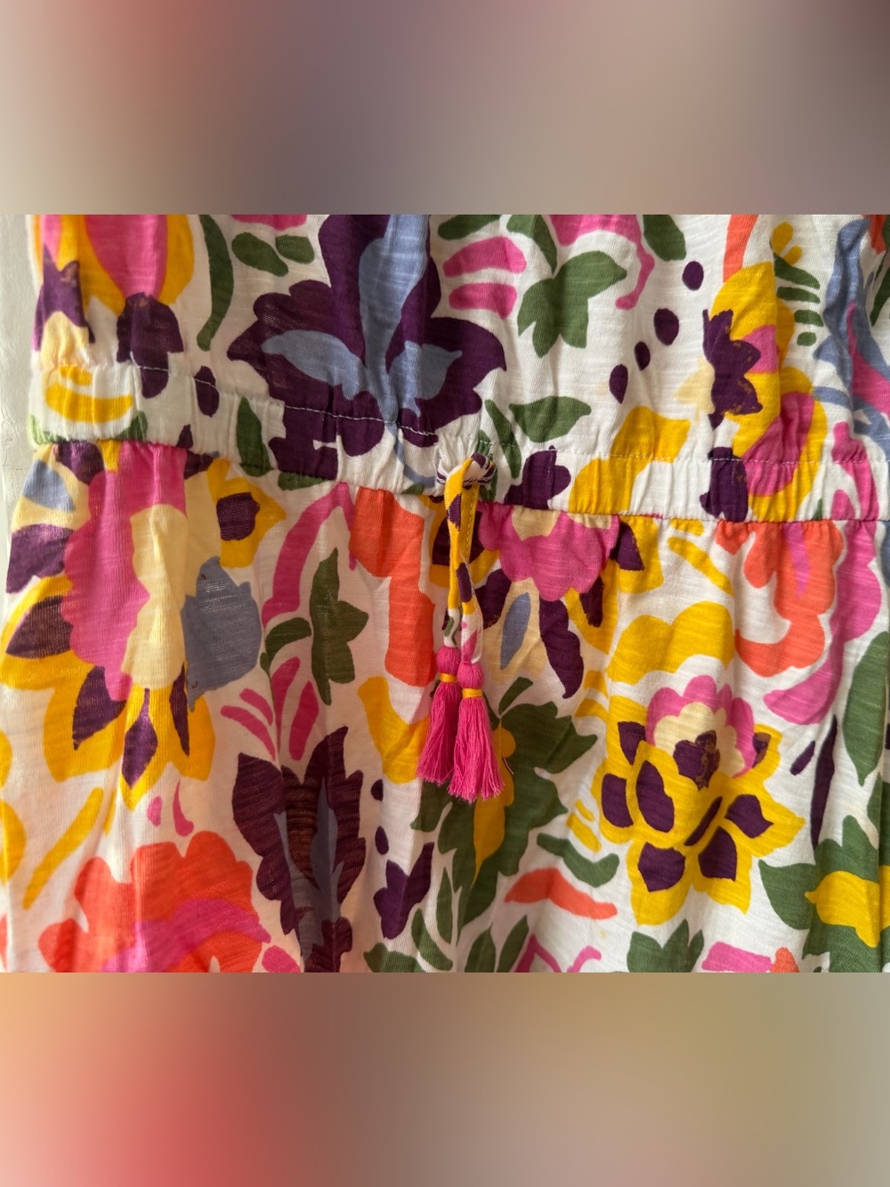 BNWT FATFACE Girls Floral Puff-Sleeve Summer Dress in Multi-Color pockets 10/11 - Picture 4 of 8